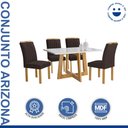 Ver imagem 2 de Conjunto Mesa Arizona 120cm com 4 Cadeiras Arizona Tampo Smart Plus com Vidro
