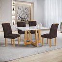 Ver imagem 1 de Conjunto Mesa Arizona 120cm com 4 Cadeiras Arizona Tampo Smart Plus com Vidro