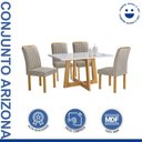 Ver imagem 2 de Conjunto Mesa Arizona 120cm com 4 Cadeiras Arizona Tampo Smart Plus com Vidro