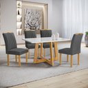 Ver imagem 1 de Conjunto Mesa Arizona 120cm com 4 Cadeiras Arizona Tampo Smart Plus com Vidro