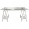 Mesa Escrivaninha Cristal com Tampo de Vidro Branco - Artany Móveis - 3
