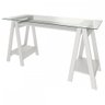 Mesa Escrivaninha Cristal com Tampo de Vidro Branco - Artany Móveis - 2