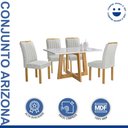Ver imagem 2 de Conjunto Mesa Arizona 120cm com 4 Cadeiras Arizona Tampo Smart Plus com Vidro