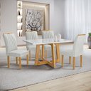 Ver imagem 1 de Conjunto Mesa Arizona 120cm com 4 Cadeiras Arizona Tampo Smart Plus com Vidro