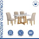 Ver imagem 2 de Conjunto Mesa Arizona 120cm com 4 Cadeiras Arizona Tampo Smart Plus com Vidro