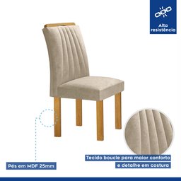 Conjunto Mesa Bella Ripada 120cm com 4 Cadeiras Arizona Tampo Bella com Vidro - 8