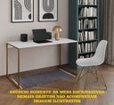 Ver imagem 2 de Escrivaninha Industrial Grécia 120x53 Ferro Dourado Tampo Branco