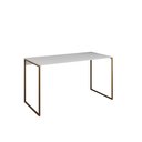 Ver imagem 3 de Escrivaninha Industrial Grécia 120x53 Ferro Dourado Tampo Branco