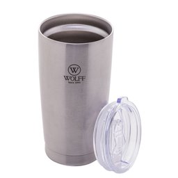 Copo Térmico Aço Inox Prata C/parede Dupla e Tampa 600ml Wolff - 4