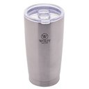 Ver imagem 1 de Copo Térmico Aço Inox Prata C/parede Dupla e Tampa 600ml Wolff