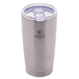 Copo Térmico Aço Inox Prata C/parede Dupla e Tampa 600ml Wolff - 1