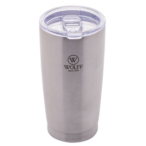 Copo Térmico Aço Inox Prata C/parede Dupla e Tampa 600ml Wolff