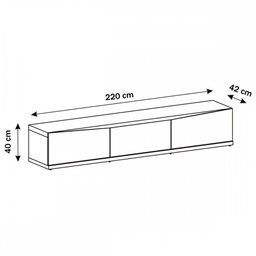 Rack para Tv até 60 Polegadas Eros 3 Gavetas Off White/cedro - Casa D - 3