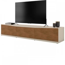 Rack para Tv até 60 Polegadas Eros 3 Gavetas Off White/cedro - Casa D - 2