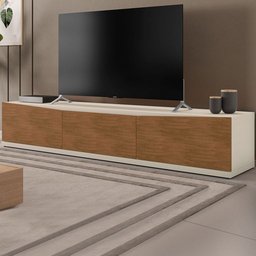 Rack para Tv até 60 Polegadas Eros 3 Gavetas Off White/cedro - Casa D - 1