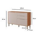 Ver imagem 4 de Gabinete de Cozinha Modulado Balcão C/ Tampo Celeste C/ 2 Portas e 2 Gavetas 120cm Cinamomo/