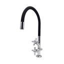 Ver imagem 2 de Torneira Pia Cozinha Tanque Mesa Bancada Duas Saídas Mangueira Flexível Preto Metal Luxo