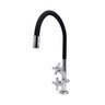 Torneira Pia Cozinha Tanque Mesa Bancada Duas Saídas Mangueira Flexível Preto Metal Luxo - 2