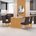 Conjunto Mesa Bella Ripada 120cm com Painel Espelhado Tampo Bella com Vidro 4 Cadeiras Arizona