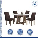 Ver imagem 2 de Conjunto Mesa Arizona 120cm com 4 Cadeiras Canela Tampo Redondo Plus com Vidro