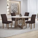 Ver imagem 1 de Conjunto Mesa Arizona 120cm com 4 Cadeiras Canela Tampo Redondo Plus com Vidro