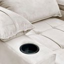 Ver imagem 6 de Poltrona Bonari Reclinável Retrátil Linho com Espuma D26 Bege Loja Sheep
