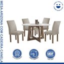 Ver imagem 2 de Conjunto Mesa Arizona 120cm com 4 Cadeiras Canela Tampo Redondo Plus com Vidro