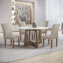 Ver imagem 1 de Conjunto Mesa Arizona 120cm com 4 Cadeiras Canela Tampo Redondo Plus com Vidro