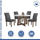Ver imagem 2 de Conjunto Mesa Arizona 120cm com 4 Cadeiras Canela Tampo Redondo Plus com Vidro