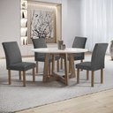 Ver imagem 1 de Conjunto Mesa Arizona 120cm com 4 Cadeiras Canela Tampo Redondo Plus com Vidro
