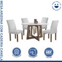 Ver imagem 2 de Conjunto Mesa Arizona 120cm com 4 Cadeiras Canela Tampo Redondo Plus com Vidro
