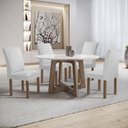 Ver imagem 1 de Conjunto Mesa Arizona 120cm com 4 Cadeiras Canela Tampo Redondo Plus com Vidro
