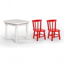 Ver imagem 1 de Conjunto Mesinha Infantil Branca 2 Cadeiras Vermelho