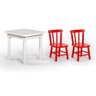 Conjunto Mesinha Infantil Branca 2 Cadeiras Vermelho - 1