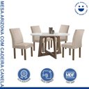 Ver imagem 2 de Conjunto Mesa Arizona 120cm com 4 Cadeiras Canela Tampo Redondo Plus com Vidro