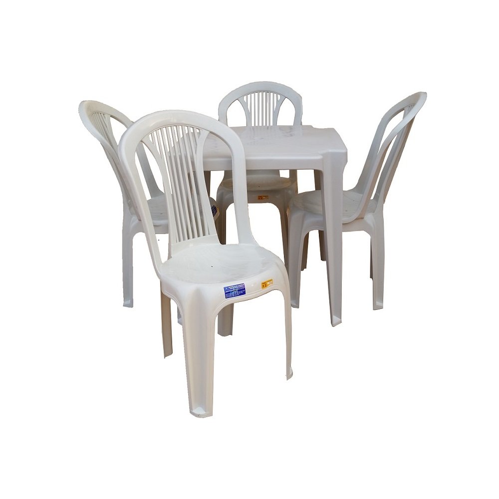Conjunto Mesa E 4 Cadeiras Bistrô Antares Branco Kit 05 Jogos - 1