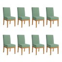 Ver imagem 1 de Kit 8 Cadeiras de Jantar Solana Linho Verde Oliva Base de Madeira - Pallazio