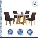 Ver imagem 2 de Conjunto Mesa Arizona 120cm com 4 Cadeiras Canela Tampo Redondo Plus com Vidro