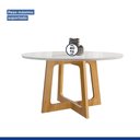 Ver imagem 5 de Conjunto Sala de Jantar Mesa Redonda 4 Cadeiras Vidro Arizona Cinamomo/Off White/Veludo Bege Escuro