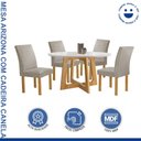 Ver imagem 2 de Conjunto Mesa Arizona 120cm com 4 Cadeiras Canela Tampo Redondo Plus com Vidro