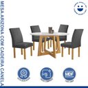 Ver imagem 2 de Conjunto Mesa Arizona 120cm com 4 Cadeiras Canela Tampo Redondo Plus com Vidro