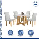 Ver imagem 2 de Conjunto Mesa Arizona 120cm com 4 Cadeiras Canela Tampo Redondo Plus com Vidro