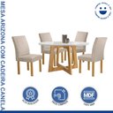 Ver imagem 2 de Conjunto Mesa Arizona 120cm com 4 Cadeiras Canela Tampo Redondo Plus com Vidro