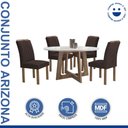 Ver imagem 2 de Conjunto Mesa Arizona 120cm com 4 Cadeiras Arizona Tampo Redondo Plus com Vidro