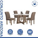 Ver imagem 2 de Conjunto Mesa Arizona 120cm com 4 Cadeiras Arizona Tampo Redondo Plus com Vidro
