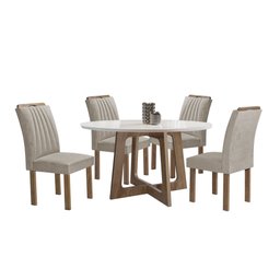 Conjunto Mesa Arizona 120cm com 4 Cadeiras Arizona Tampo Redondo Plus com Vidro - 15