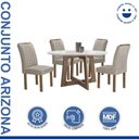 Ver imagem 2 de Conjunto Mesa Arizona 120cm com 4 Cadeiras Arizona Tampo Redondo Plus com Vidro