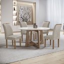 Ver imagem 1 de Conjunto Mesa Arizona 120cm com 4 Cadeiras Arizona Tampo Redondo Plus com Vidro