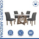 Ver imagem 2 de Conjunto Mesa Arizona 120cm com 4 Cadeiras Arizona Tampo Redondo Plus com Vidro