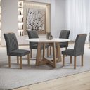 Ver imagem 1 de Conjunto Mesa Arizona 120cm com 4 Cadeiras Arizona Tampo Redondo Plus com Vidro